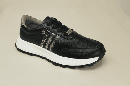 Tenis Varey Negro en Cuero