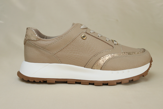 Tenis Hany Taupe en Cuero