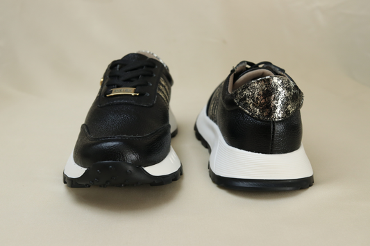 Tenis Varey Negro en Cuero