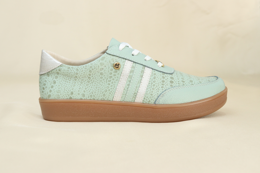 Tenis Kamy Verde Menta en Cuero