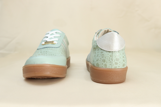 Tenis Kamy Verde Menta en Cuero
